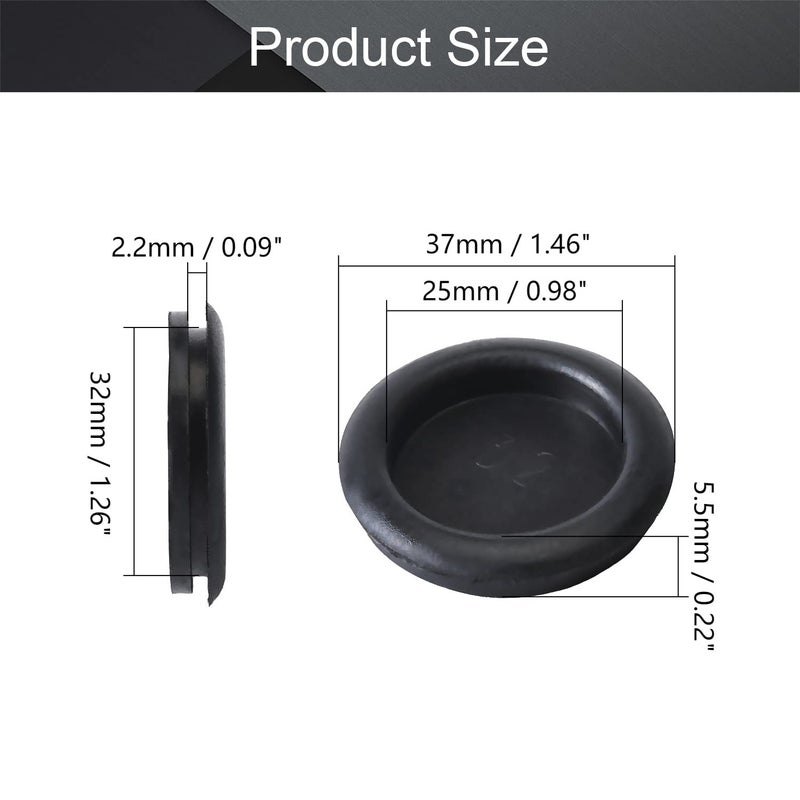 Fielect Rubber Grommet 10Pcs 32mm Mounting Dia Oil Resistant Armature Rubber Grommets for Wiring Cable Black - Image 2